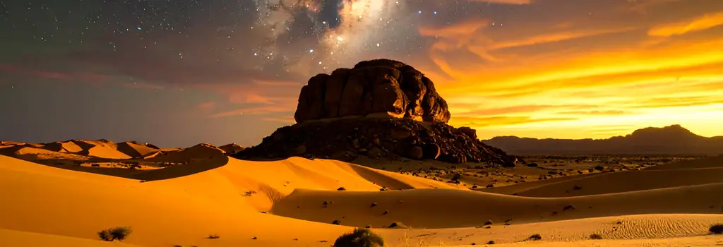 Rocher au milieu du désert