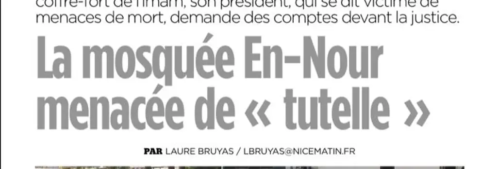 Nice Matin - La Mosquée En Nour Menacée De Tutelle