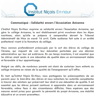 Communiqué Avicenne