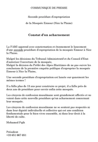 Communiqué de presse - FAMI