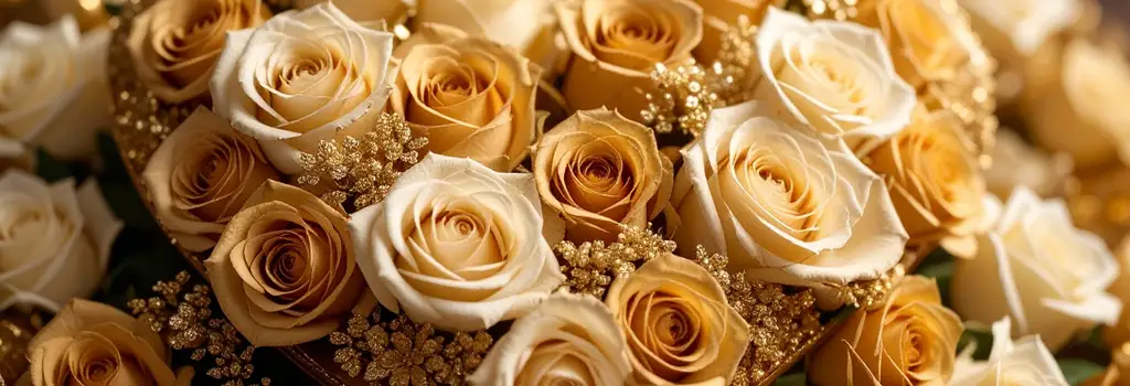 Cœur de roses et fleurs